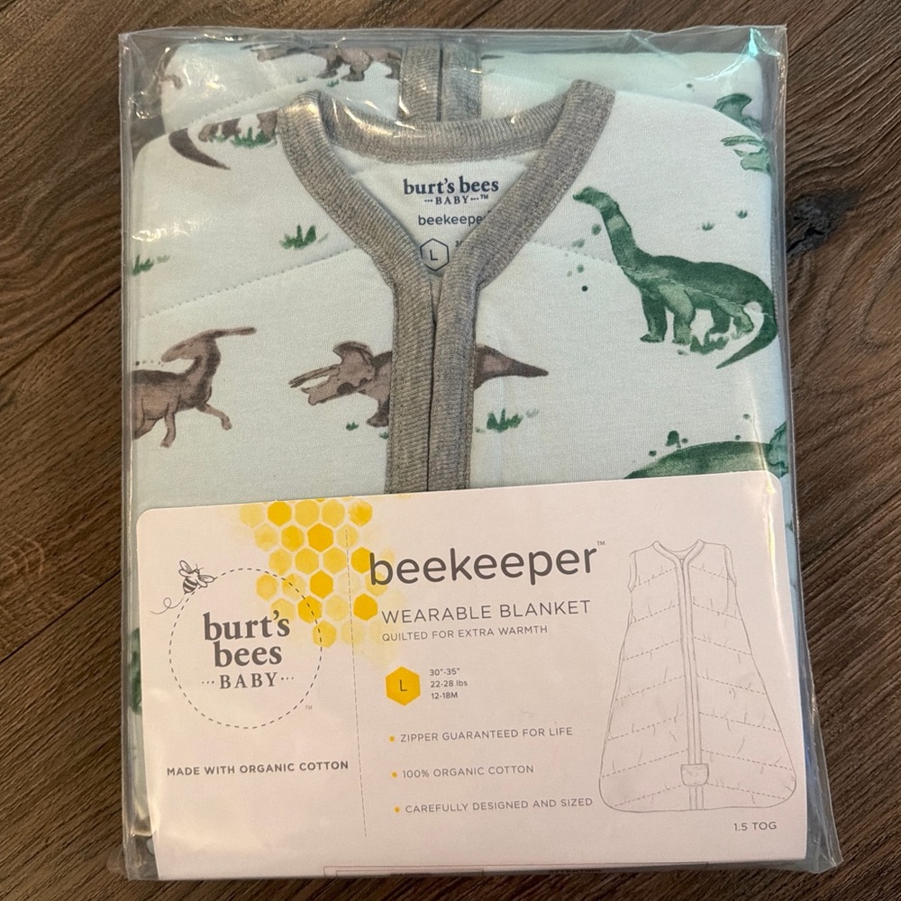Burt’s Bees Baby Beekeeper Wearable Blanket Dinosaur 1.5 TOG Size Large